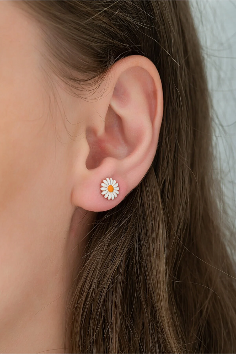 Tiny Daisy Earrings Women's Silver Earrings