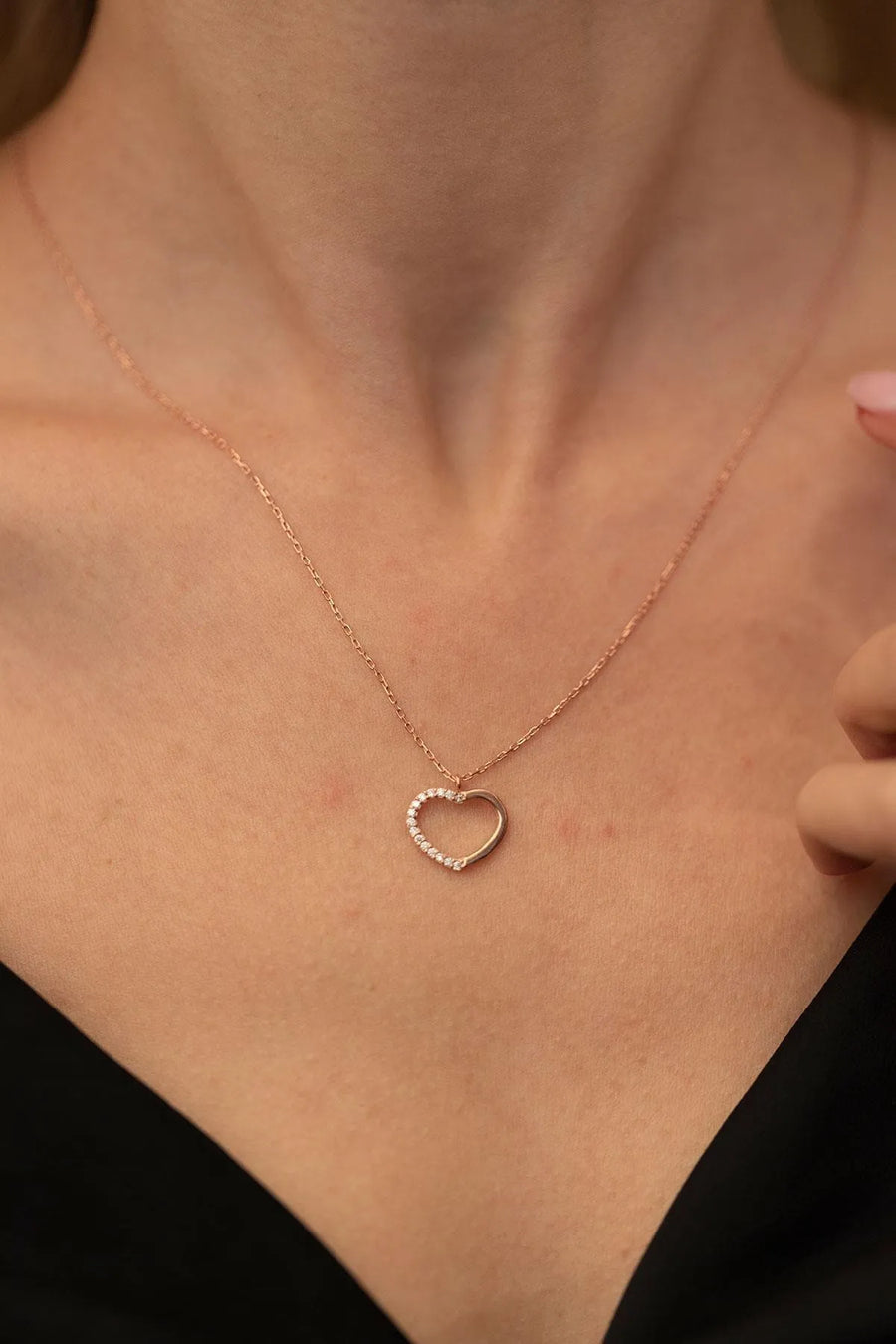 Heart Model Rose Italian Necklace