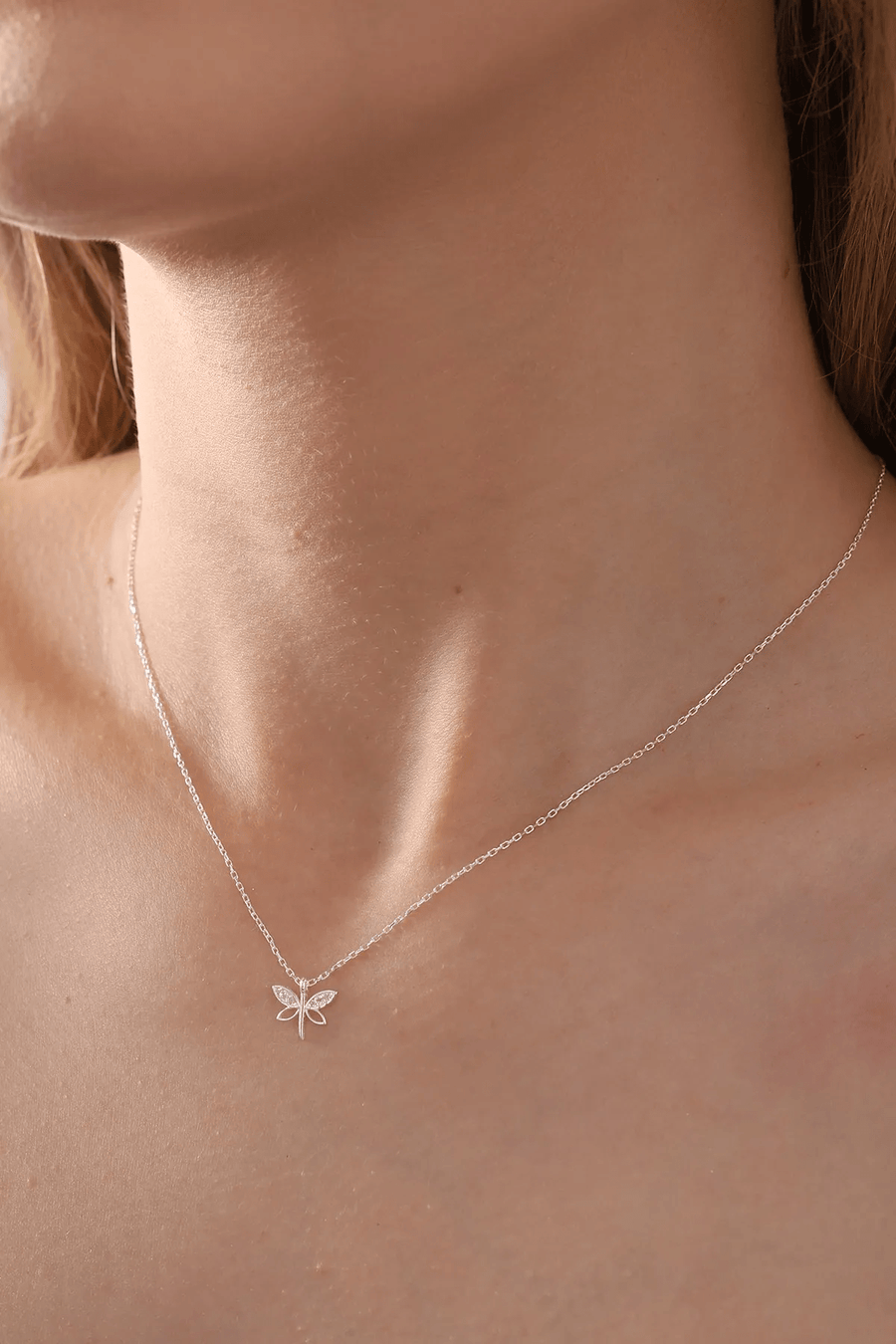 Minimal Dragonfly Necklace