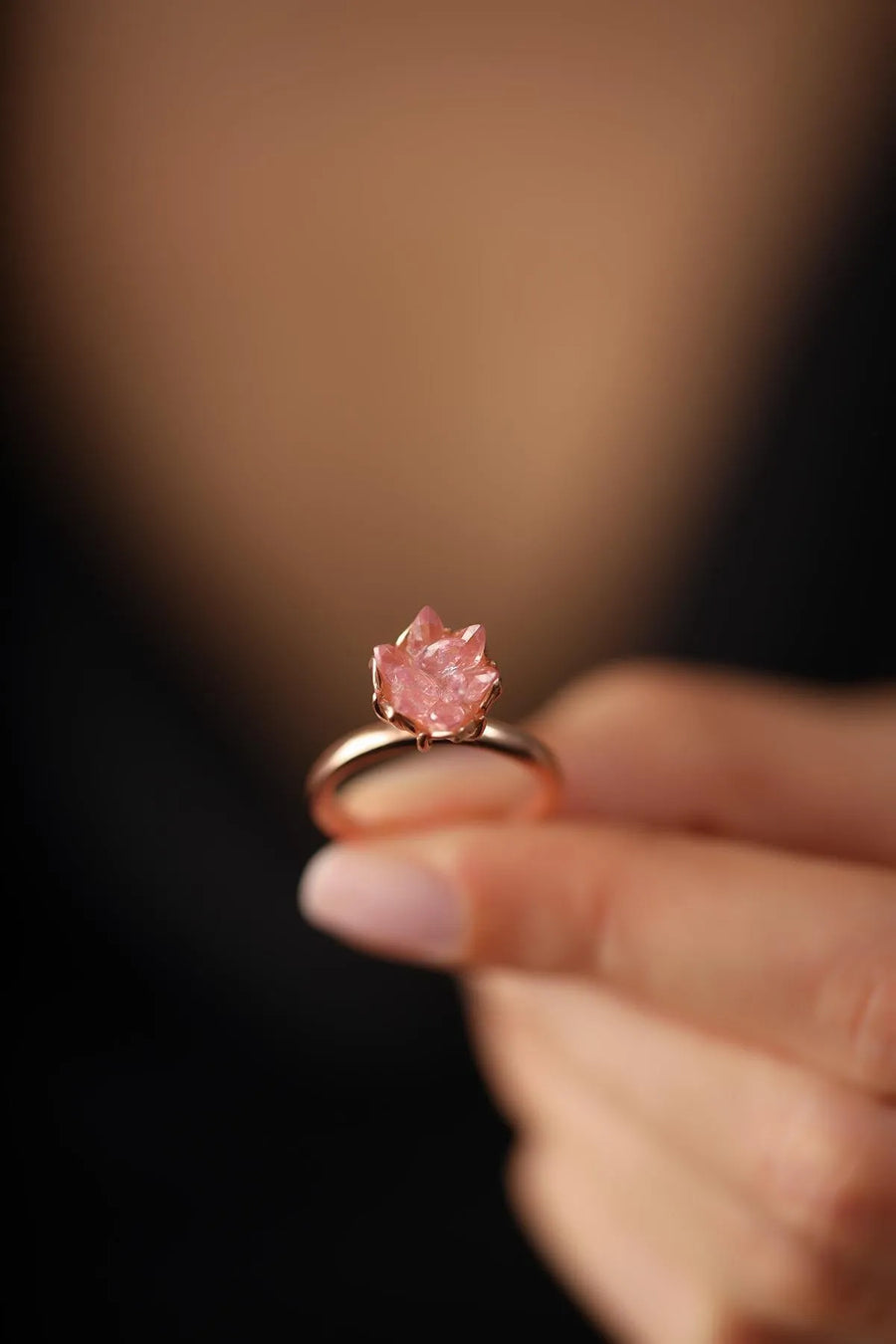 Pink Lotus Flower Ring