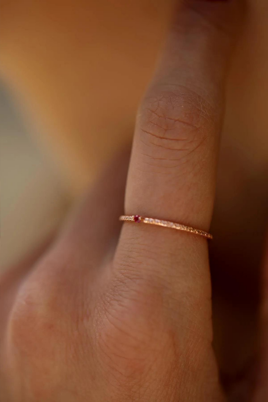 Ruby Stone Minimal Ring